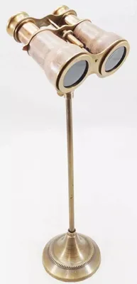 Produktbild von Casa Padrino Jugendstil Deko Fernglas mit Stativ Antik Braun / Messing 8,5-10 x 11 x H. 37 cm - Wohnzimmer Deko - Büro Deko - Schreibtisch Deko - Deko Accessoirs