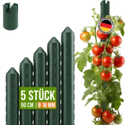 Produktbild von TTL GARDEN Rankstäbe 5er Set 90cm 16mm extra stabil Pflanzenstütze grün