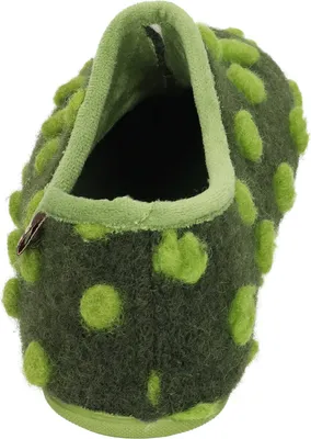 Produktbild von Manitu Damen Hausschuh Stoff Slipper geschlossen Schlupfschuh, Größe:38 EU, Farbe:Grün