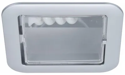 Produktbild von Paulmann Quality Einbauleuchten Set eckig Sparlampe 1x9W 230V E14 120mm Chrom matt/Polycarbonat