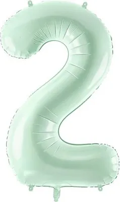 Produktbild von Folienballon Nummer „2“, 72cm, grün