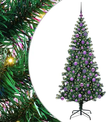Zdjęcie produktu dla vidaXL Sztuczna, oświetlona choinka zielona 180 cm