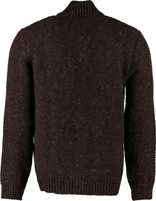 Produktbild von Herren Strickjacke Trachten Schurwolle Strick Pullover Trachtenpullover, Größe:50/M, Farbe:Dunkelbraun
