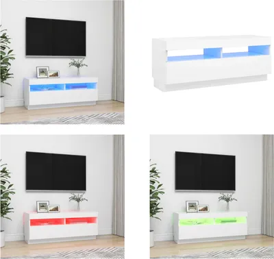 Immagine prodotto di vidaXL Mobile TV con luci LED bianco 100x35x40 cm - Mobile TV - Mobile TV - Mobile TV con LED - Mobili TV