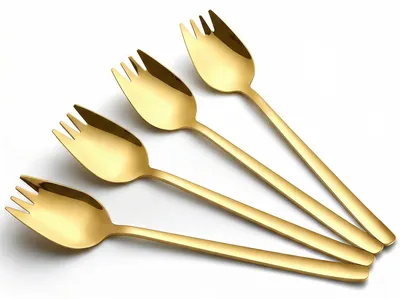 4 Sporks Edelstahl 19 cm gold – Gabel-Löffel-Kombination