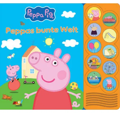 Produktbild von Peppa Pig - Peppas bunte Welt - Interaktives Pappbilderbuch mit 10 lustigen Geräuschen für Kinder ab 18 Monaten - Peppa Wutz