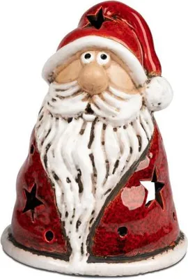 Produktbild von Windlicht 13cm WeihnachtsmannS anta handgefertigt für Winter /Weihnachten