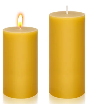 Image de Lot de 2 bougies pilier en cire d'abeille, durée de combustion de 60 à 70 heures