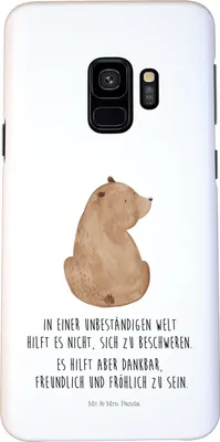 Produktbild von Mr. & Mrs. Panda Samsung Galaxy S9 Handyhülle Bär Schulterblick - Weiß - Geschenk, Teddy, Weisheit, Handy Case, Cover, Selbstachtung, Weltansicht, Bären, Schutzhülle