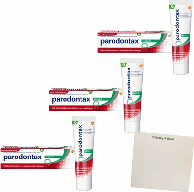 Produktbild von Parodontax ZahnpastaFluorid 3er Pack (3x75ml Packung) + usy Block
