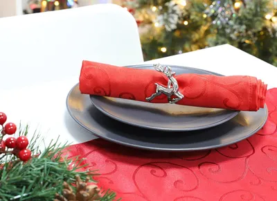 Produktbild von Elegante Serviettenringe - Set von 4 - Glänzend Silber - Hochwertiges Metall