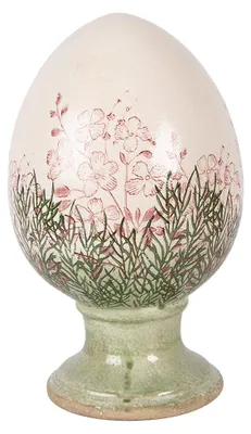 Obrázok produktu pre Clayre & Eef Dekoratívne vajce Ø 15x24 cm Béžová keramika