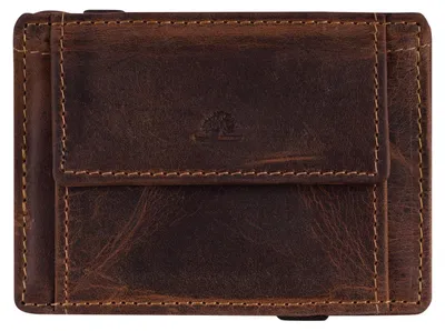 Produktbild von Greenburry Magic Wallet Minibörse Geldbörse Leder braun mit Münzfach 10x7cm