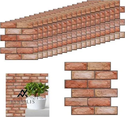 Image de Panneau mural en PVC 3D effet pierre, imperméable, 30 x 30 cm, autocollant