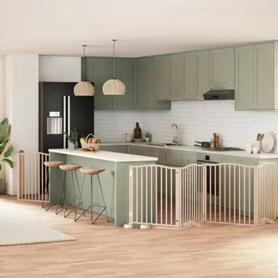 Produktbild von Möbel 8-tlg. Hundetor mit Tür Faltbar 640 cm Pappelholz3155614