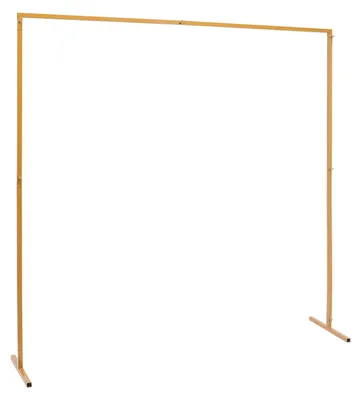 Obrázok produktu pre Stojan na svadobný oblúk – štvorcový rám 2×2 m – voľne stojaci – pozinkovaná oceľová rúrka – nosnosť 10 kg – rozložiteľný – žltý