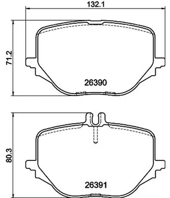 Produktbild von HELLA Bremsbeläge Satz Hinten Bremsklötze passend für MERCEDES-BENZ GLC SUV (X254) 8DB 355 041-121