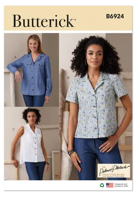 Imagen del producto de Patrón de costura para blusa de mujer Butterick B6924B5, tallas 36-44