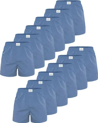 Produktbild von Lakeford & Sons American Boxershorts Herren 12-Pack in klassischen Designs hellblau - Größe XL