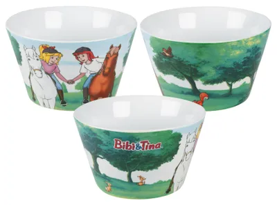 Produktbild von Bibi & Tina Schüssel Pferde - Müslischale Schale Porzellan 500ml
