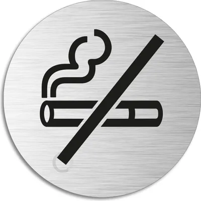 Produktbild von Schild - Rauchverbot | Türschild aus Aluminium Edelstahloptik Ø 75 mm