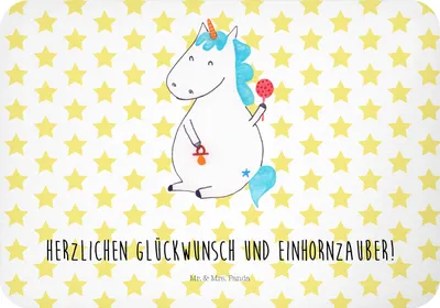 Produktbild von Mr. & Mrs. Panda Kühlschrankmagnet Einhorn Baby - Weiß - Geschenk, Einhörner, Geburtstag, Unicorn, Pinnwandmagnet, magnet, Notizhalter, whiteboardmagnet, Geburt