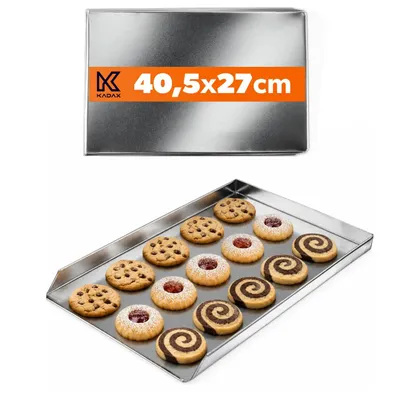 Produktbild von KADAX Kuchenblech aus Zinkblech, Backblech in zwei Größen, Pizzablech rechteckig für Backofen