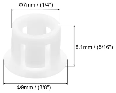 Produktbild von 64 Stš¹ck 7mm (9/32") Wei?e Kunststoff Lochstopfen, flache Abdeckkappen, Endkappen fš¹r Schr?nke Maschinen M?bel Schrank
