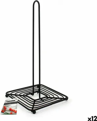 Image de Porte-serviettes de cuisine Confortime 66401 Noir 15 x 15 x 30,5 cm (12 unités)