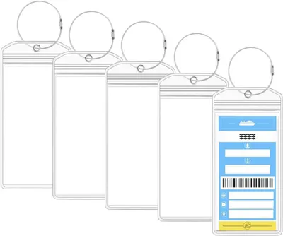 Produktbild von Bagageetiketten Set, transparent, 5 Stück, wiederverwendbar, für Reisen