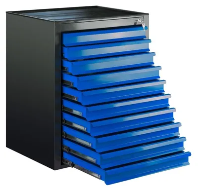 Produktbild von ADB MAMMUT MAXI Schubladenschrank anthrazit, lichtblau 10 Schubladen 71,0 x 55,0 x 90,0 cm