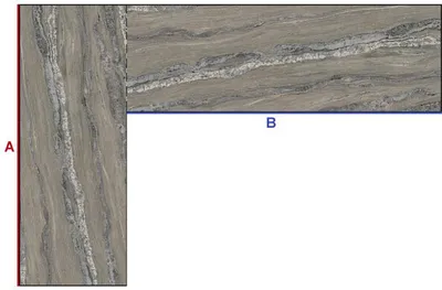 Image de Plan de travail en L 357 x 210 cm, plan de travail de cuisine Magma gris granit