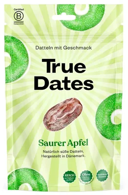 Produktbild von True Dates Sour Apple 100g