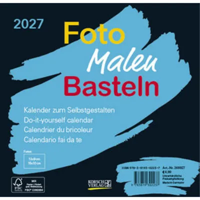Image de Photo, peinture et bricolage - Calendrier de bricolage noir, format paysage, 2027