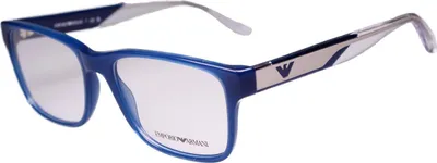 Zdjęcie produktu dla Plastikowa ramka Emporio Armani model EA3239 6092 z plastikowymi soczewkami Zeiss glazed 6092 Shiny Opaline Blue plastic 1.67 (extra thin) hardened, super anti-reflective, Lotus, Blue Protection