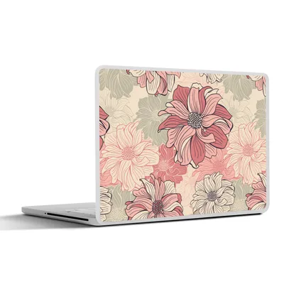 Produktbild von MuchoWow® Laptop Aufkleber Sticker Cover Muster - Blume - Design - Jahre 20s 32.5x23.5 cm - Sticker für Laptop - Selbstklebend