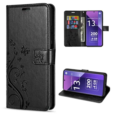 Produktbild von Hülle Xiaomi Redmi Note 13 Pro+ Handy Tasche Handyhülle Wallet Case Flip Cover Schwarz