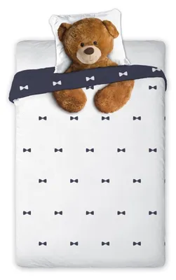 Productafbeelding van Beddengoedset 140x200 cm + 70x90 cm, omkeerbaar beddengoed met teddybeerprint, 140x200 cm + 70x90 cm - Teddybeer