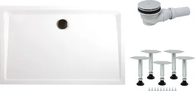Produktbild von SCHULTE Duschwannen Komplettset ExpressPlus 90 x 100 x 3.5 cm weiß glänzend EP209010 04