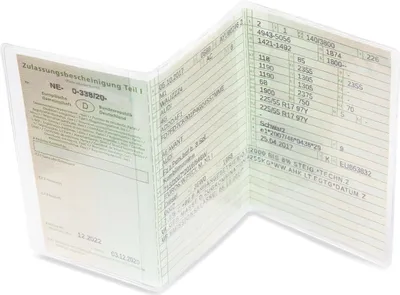 Produktbild von Frentree Fahrzeugschein Hülle für KFZ Schein,  Germany, 3-teilige transparente Schutzhülle, kristallklar und passgenau, dokumentenechte Ausweishülle