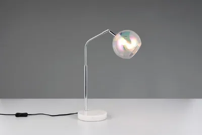 Produktbild von Trio Leuchten Paxton Tischleuchte Chrom Glas irisierend Marmor 45cm E14