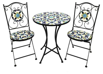 Produktbild von Mosaik Bistroset Sitzgruppe Sitzgarnitur Set 3-teilig