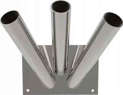 Produktbild von Flaggenhalter für 3 Flaggen – Wandmontage für den Außenbereich, Edelstahl V2A, dreifach