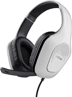 Produktbild von Trust Gaming GXT 415W Zirox Leichtes Gaming Headset mit 50-mm-Treiber für PC, Xbox, PS4, PS5, Switch, Mobile, 2-m-Kabel, 3,5-mm-Audioanschluss, Over-Ear Kopfhörer mit Kabel - Weiß