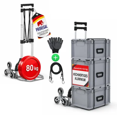 Productafbeelding van Vouwbare Trap Trolley tot 70 kg met Ergonomische Handgrepen