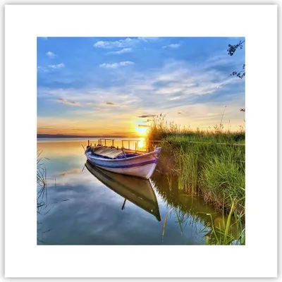 Produktbild von Poster - Poster ohne Rahmen - See Boot Wasser - 30x30 cm - Wand Bild - Wanddeko - Wandbilder - Kunstposter - Wandposter - Bilder - Kunstdruck - Wanddekoration - Wandbild - P2XAC30x30-3950