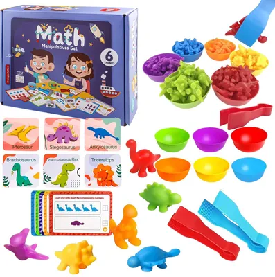 Immagine prodotto di Set Educativo Per Imparare A Contare Le Figure Dei Dinosauri Carte Gioco Di Destrezza