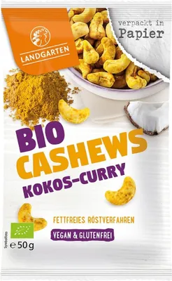 Zdjęcie produktu dla Organiczne orzechy nerkowca - kokosowe curry 50g
