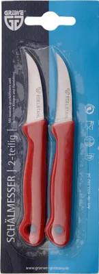 Produktbild von GRÄWE Schälmesser - Küchenmesser 2 Stück,  gebogene Klinge, konisch geschliffen,