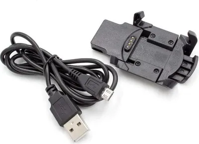 Produktbild von vhbw USB-Ladestation kompatibel mit Garmin Fenix 3 HR, 3 Smartwatch - Ladeschale mit Aufladekabel Schwarz